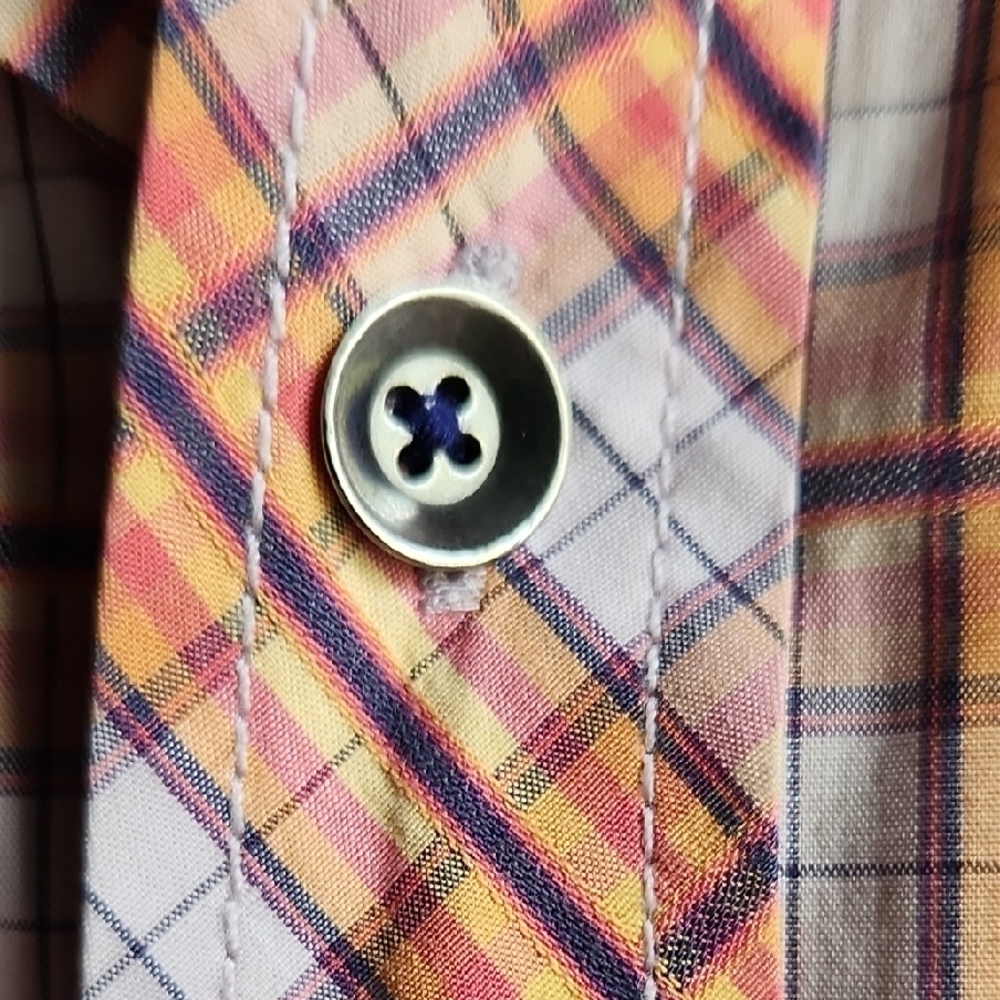 Tommy‎ Bahama Men's Orange Plaid Shirt | Sz: Med - Picture 4 of 16